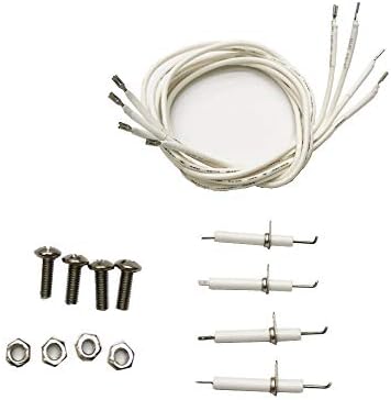 Exact Durable Igniter Kit Replacement for CharGriller, Cuisinart and Others Gas Grill Models with 4-Pcs Ceramic Electrode and 4-Pcs Ignitor Wire