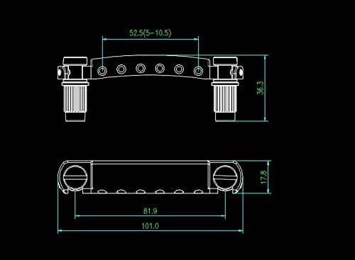 Guyker Guitar Tune-O-Matic Bridge and Stop Bar Tailpiece Combo with Anchors and Studs Replacement Compatible with LP SG EPI 6 String Electric Guitar Black