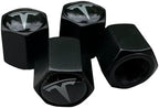 TACTILIAN Car Tire Valve Stem Caps for Tesla Model 3, S, X, Y Accessories (4 Pack) Leakproof Aluminum Tire Valve Caps with Rubber O-Rings Compatible with Tesla Model Y Accessories 2023
