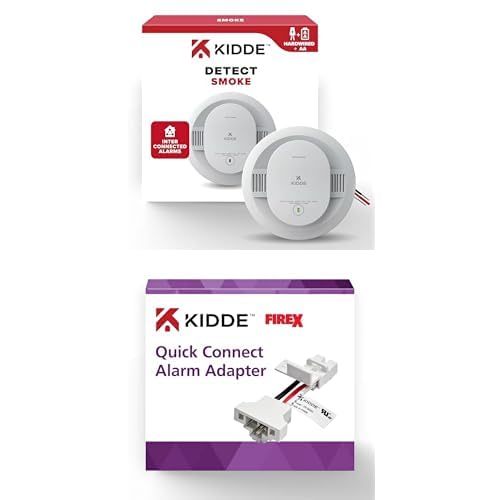 Kidde Hardwired Smoke Detector, AA Battery Backup and Kidde Adapter Bundle