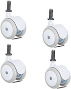 Baby Walker Replacement Wheels, Set of 4 - Universal Plastic Rubber Casters for Walker Accessories (Rubber Grey)