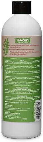 HARRIS Neem Oil, 100% Cold Pressed and Unrefined Concentrate for Plant Spray, High Azadirachtin Content, 12 Ounce for Aphids, Whiteflies, Mealy Bugs and More