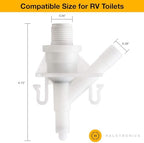 Halotronics Upgraded RV Water Valve Replacement Kit for Pedal-Flush Toilets - Compatible with Sealand Dometic 300, 301, 310, 311, 320, 321 (385311641) - Hardware Included - 2024 Model