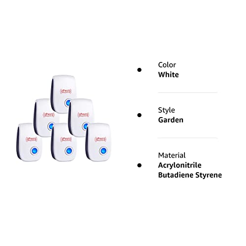 WahooArt Ultrasonic Pest Repeller 6 Packs, The Newest Pest Repellent Electronic Indoor Plug in for Insects, Mosquitoes, Mice, Ants, Roaches, Spiders, Bugs, Flies, Cockroach, pest Control, Non-Toxic