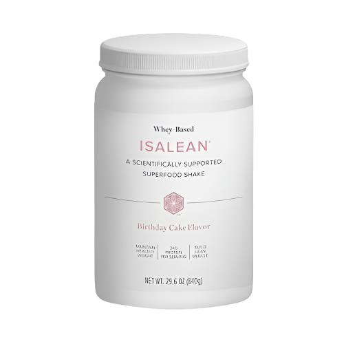 Isagenix IsaLean Shake - Meal Replacement Protein Shake Supports Healthy Weight & Muscle Growth - Protein Powder Enriched with 23 Vitamins - Birthday Cake Flavor, 29.6 Oz (14 Servings)