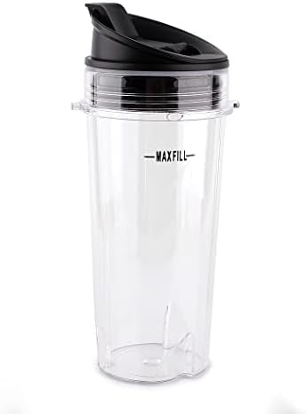 Anbige Replacement Parts for Ninja Blender, 16oz Cup with Lid Compatible with Ninja BL770 BL660 BL810 QB3000 All Pro 4 Tab Blenders (2 cups + 2 sip&seal lids)