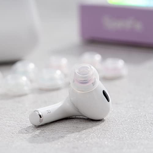 SpinFit Superfine for AirPods Pro Gen 1 & 2 - L - Medical Grade Silicone Patented Replacement Ear Tips and Adapters for Supreme Comfort (one Pair)(Ear Tips Installed)