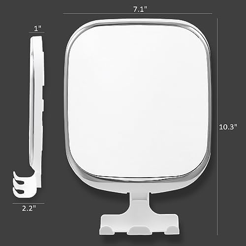 TAILI Shower Mirror Fogless for Shaving, Anti Fog Shaving Mirror with Razor Holder NO-Drilling,Removable,Shatterproof & Waterproof,Wall Mounted Bathroom Accessories with Powerful Suction(White)