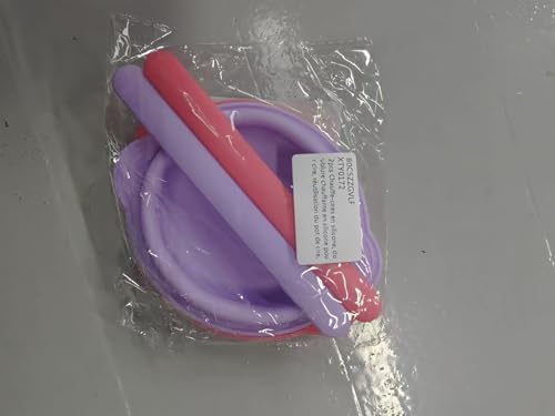 2Pcs Silicone Wax Warmer Liner, Silicone Wax Bowl for Wax Warmer, Non-Stick Wax Melt Warmer Wax Pot Replacement, Reusable Wax Melt Liner with 2 Pcs Wax Spatula Sticks for Hair Removal (Purple, Pink)