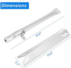 Uniflasy Grill Replacement Parts for Cuisinart GAS2456AS,GAS2556AS,GAS1456ASO,GAS1456BSO,GAS9456AS/ASO,GAS9556AS/ASO,GAS2420AS,Stainless Steel Burner Tube Heat Plate Tent Shield Plate Burner Cover