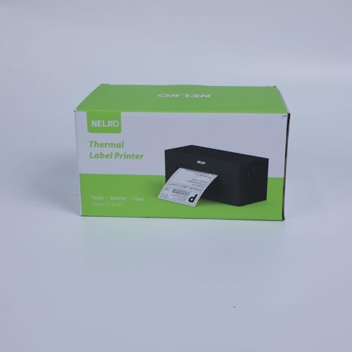 Nelko Bluetooth Thermal Shipping Label Printer, Wireless 4x6 Shipping Label Printer for Shipping Packages, Support Android, iPhone and Windows, Widely Used for Amazon, Ebay, Shopify (Black)