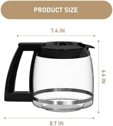 14-Cups Coffee Carafe Replacement Pot Compatible with Cuisinart Coffee Machine DCC-2200RC, DCC-2200, DCC-3200, DCC-3200P1, DCC-3200FR, DCC-3200CPAMZ, DCC-2600, DCC-2800,DCC-1800FR, CBC-7400 CBC-7000PC