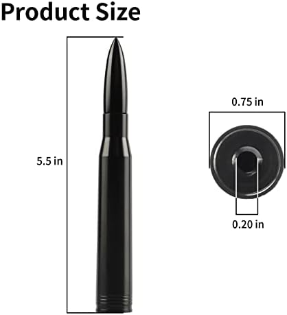 BJSIA Universal Car Antenna Replacement Compatible with Ford, Dodge, Chevrolet, GMC, Jeep, Toyota Truck Replacement Antenna - Made of Rugged Billet and Aluminum, Black, Car Accessories