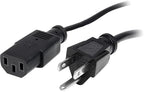 StarTech.com 20ft (6m) Computer Power Cord, NEMA 5-15P to C13, 10A 125V, 18AWG, Black Replacement AC Power Cord, Printer Power Cord, PC Power Supply Cable, Monitor Power Cable - UL Listed (PXT10120)