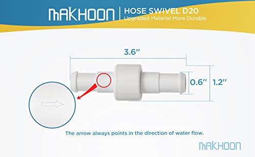 MAKHOON Upgraded Pool Cleaner Hose Ball Bearing Swivel D20 Replacement Parts for Polaris 180 280 380 3900 Pentair Pool Cleaner Ball Bearing Swivel D20 (3)