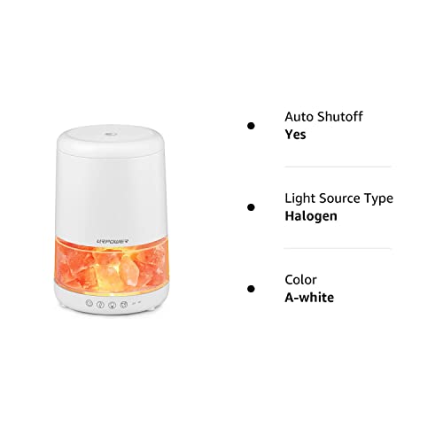 URPOWER 2-in-1 Ultrasonic Essential Oil Diffusers 230ML & Himalayan Salt Lamp Aromatherapy Diffuser Cool Mist Humidifier with 3 Brightness 100% Himalayan Pure Salt Rock Lamp for Home Office Yoga