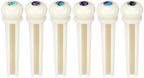 Blisstime 6pcs Guitar Bone Bridge Pins Replacement Parts with Abalone Dot