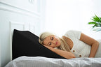 PLANETOFBAMBOO 100% Bamboo Fiber top Layer Replacement Wedge Pillow Cover (24 x 24 x 7) with Zipper - Sweat-Absorbent, Moisture-Wicking, Odor-Free Wedge Pillow Case (Black)