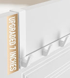 KitchLife Over The Door Hooks Hanger with Extended Arms for Easy Use by Women, Fits 1 3/4" Doors, L18U - Bathroom Accessories and Towel Rack Organization - 1 Pack, White