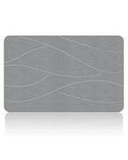 Veeloim Stone Bath Mat Diatomaceous Earth Bath Mat Non-Slip Super Absorbent Stone Bath Mats for Bathroom Quick Drying Diatomite Stone Shower Mat Large Natural Easy to Clean(23.6×15.4" Gray)