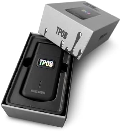 TPOB Mini Skull Single Shaver Compact Design That can fit in Your Pocket with a Turbo Charged Motor, Perfect for Both Professional and at-Home use (Black)