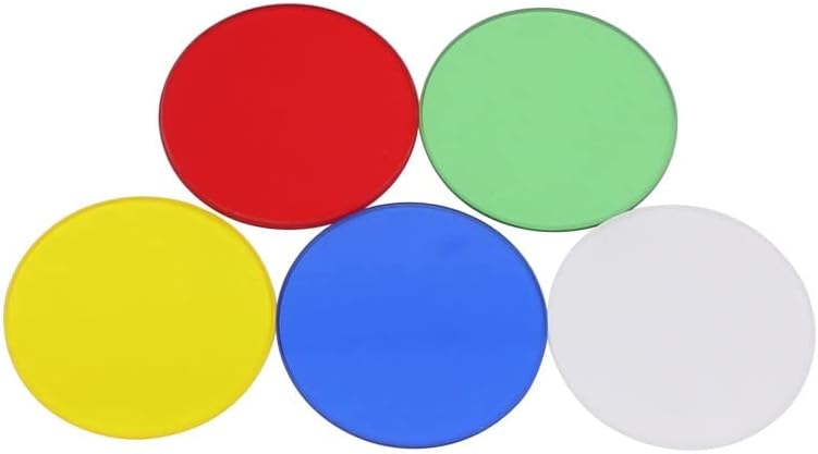 5 Pieces Microscope Filters, 32 35 42 45mm Diameter Biological Microscope Accessories Green Blue Yellow White Red Optical Glass (Color : Diameter 32mm)