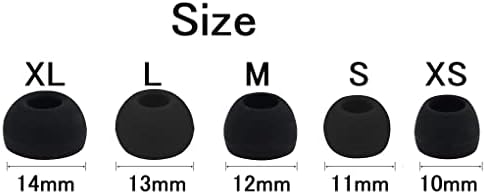 Ear Tips Compatible with Anker Soundcore P2 / P3, Silicone Ear Buds Ear Cap Ear Plug Eartips Replacement for Soundcore Life P3 / Soundcore Life P2, XS/S/M/L/XL 5 Size 5 Pairs, Black