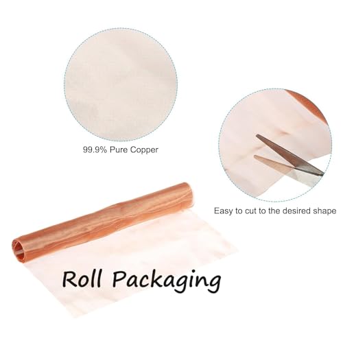 Pure Copper Mesh Screen Roll #20Mesh-Size:15.7"x47.2" 99.9%-Copper Wire Mesh Screen for Vents,Window Screen,DIY Grounding Mat, Art Project,Keep Insect Away ...