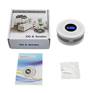 Coreel Smoke Detector Carbon Monoxide Detector Combo with Digital Display and Sound Light Alarm, 2-in-1 Smoke & CO Alarm with Battery Operated for Home, Travel or RV