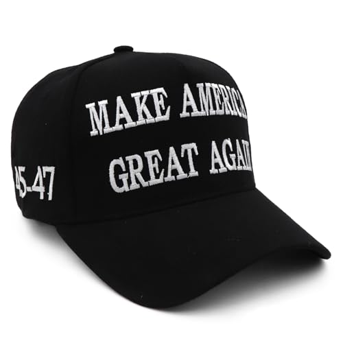 Trump 2024 Hat 45-47 MAGA Hat Make America Great Again Donald Trump Slogan with USA Flag Embroidery Adjustable Baseball Cap
