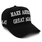 Trump 2024 Hat 45-47 MAGA Hat Make America Great Again Donald Trump Slogan with USA Flag Embroidery Adjustable Baseball Cap