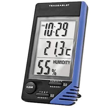 TRACEABLE - AO-90080-06 Traceable Thermometer with Clock, Humidity Monitor, and Calibration & Traceable Lollipop™ Water-Resistant Thermometer with Calibration; ±1.0°C Accuracy (-20 to 100°C)