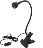 Microscope Accessories Kit 3W Optical Microscope LED Table Clip Light Source USB Desk Clip-On Dimming Spotlight Microscope Slides