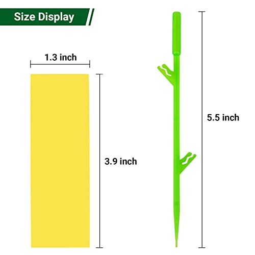 90PCS Yellow Sticky Traps for Indoors/Outdoor Gnat Traps for Plants Fungus Gnats Sticky Traps for Whiteflies Mosquitoes Fruitflies Thrips Aphids. Stake Holders Included Dual-Sided