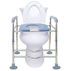 Raised Toilet Seat with Arms, 22in Width, Height Adjustable, Reinforced and Anti-Skid Design, Commode Chair and Safety Frame for Most Toilets，Bathroom Assist Frame for Elderly, Handicap【Widen】