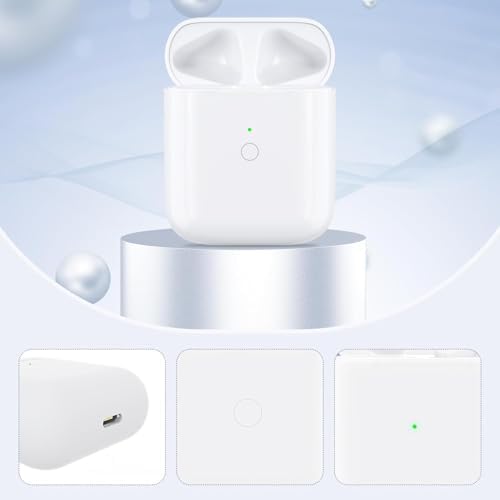 Wireless Charging Case for AirPods 1st/ 2nd Gen, Charger Case Replacement for Air Pod 1/2 Generation, Support Blue-Tooth Pairing Sync Button and Built-in 450 mAh, No Earbuds