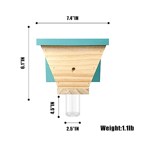GAW Nature Wood Shed Style Carpenter Bee Traps for Outdoors, 4 Pack Best Wooden Bee Trap for Outside