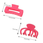 2 Pcs Hot Pink Large Nonslip Acrylic Claw Hair Clips for Thick Hair | Strong Hold Hair Accessories for Women