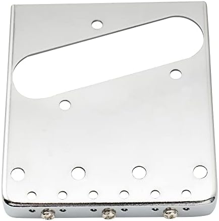 Wilkinson WTB Brass Compensated 3-Saddle Guitar Telecaster Bridge Assembly for Fender Tele Style Electric Guitar Replacement Parts, Chrome
