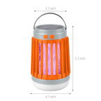 2 Pcs Solar Bug Zapper Outdoor Waterproof Mosquito Repellent for Patio Camping, 3 in 1 Cordless Mosquito Zapper Light Portable Small Gnat Zapper - Camping Light, Mosquito Killer, Flashlight (Orange)