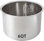 Replacement Inner Pot for Instant 6 quart - Stainless Steel Rice Cooker Pot Replacement, Polished Surface with Markings, Nonstick Replacement Insert Liner, for Instant Pot Accessories