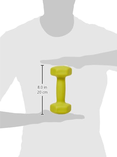 Amazon Basics Neoprene Coated Dumbbell Hand Weight Set, 5 pound each, Set of 2, 10 pounds, 2.27 Kilograms, Green