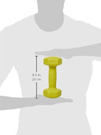Amazon Basics Neoprene Coated Dumbbell Hand Weight Set, 5 pound each, Set of 2, 10 pounds, 2.27 Kilograms, Green