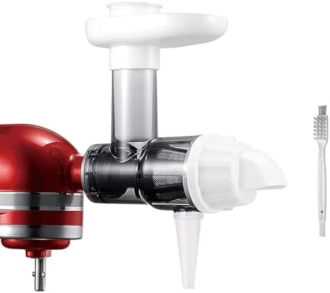 Masticating Juicer Attachment for Kitchen aid Stand Mixers, Masticating Juicer Accessories,Slow Juicer Attachment for All Models Kitchenaid Juicer Mixers and Cuisinart (White)