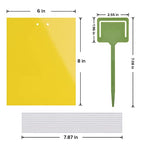 GARSUM Gnat Sticky Traps for Indoor and Outdoor, Leafminers- 6x8 in, Twist Ties Included (20 Pack)