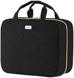 8L Travel Toiletry Bag for women - 2.1 GAL Water-resistant Makeup Cosmetic Bag Organizer With Hanging Hook for Travel Accessories Shampoo Full-size Container, Black