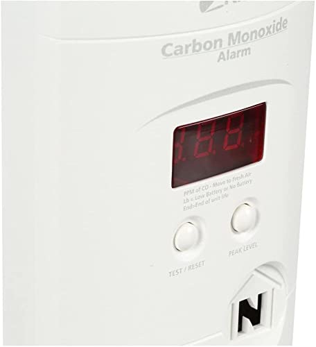 Kidde Carbon Monoxide Detector, Plug In Wall with 9-Volt Battery Backup, Digital LED Display, 4 Pack