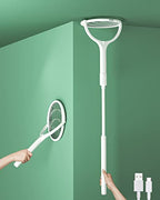 Rotating Head Rechargeable Electric Fly Swatter Racket Bug Zapper Racket Mosquito Zapper Indoor Bug Zapper Fruit Fly Zapper Spider Killer Gnat Trap Wasp Catcher, with a Telescopic Extension Wand