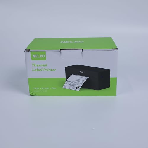 Nelko Bluetooth Thermal Shipping Label Printer, Wireless 4x6 Shipping Label Printer for Shipping Packages, Support Android, iPhone and Windows, Widely Used for Amazon, Ebay, Shopify (Black)