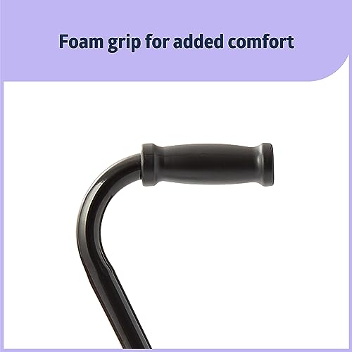 Medline Aluminum Quad Cane with Large Base for Balance, Knee Injuries, Leg Surgery Recovery & Mobility, Portable, Lightweight Walking Aid for Seniors & Adults